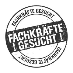 Illustation - Stempel - Fachkräfte Gesucht - Arbeitsmarkt - Job