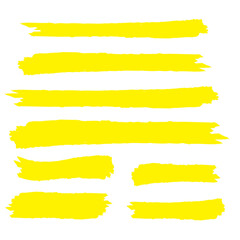 Obraz premium yellow marker text selection. Yellow watercolor hand drawn highlight
