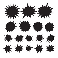 Set of vector starburst, sunburst badges. Starburst isolated icons set