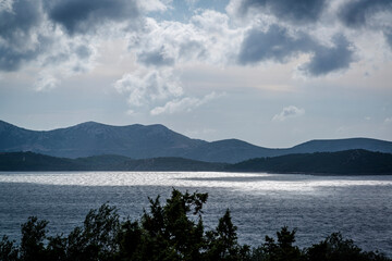 View from Starinska Bay, Island of Iz, Zadar archipelago, Dalmatia, Croatia