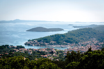 View from Korinjak, the highest per of the island at 166m above sea level, Island of Iz, Zadar archipelago, Dalmatia, Croatia