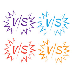 Versus fight vector signs. Vs battle logo set