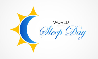 Fototapeta na wymiar World Sleep day is an annual event celebrated each year in March. This is an opportunity to stop and think about your sleeping habits, consider how much they impact your well being.