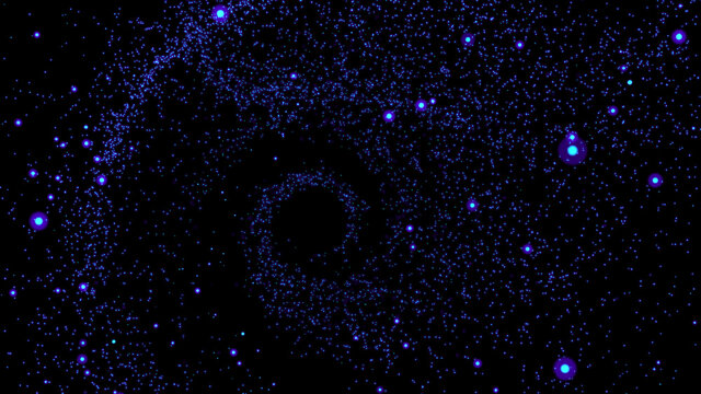 Deep space magic glowing spiral made of stars