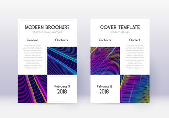 Business cover design template set. Rainbow abstra