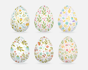 Easter greeting card with decorative eggs and hand lettering