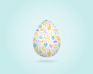 Easter greeting card with decorative egg on background