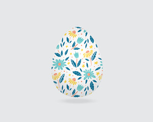 Easter greeting card with decorative egg on background