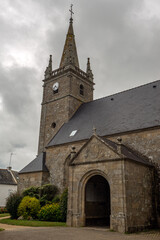 Fototapeta na wymiar Old stone church france brittany 