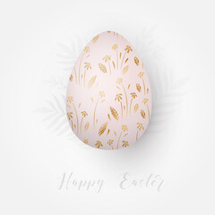 Fototapeta premium Easter greeting card with decorative egg and hand lettering
