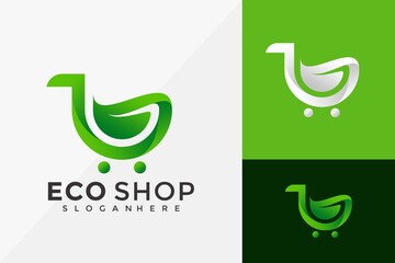 Eco Shop Nature Leaf Logo Design, Brand Identity Logos Designs Vector Illustration Template