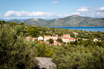 View of the Island of Iz and island of Ugljan beyond, Zadar archipelago, Dalmatia, Croatia