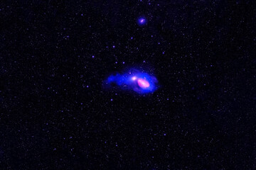 Fototapeta na wymiar Small blue galaxy. Elements of this image were furnished by NASA.