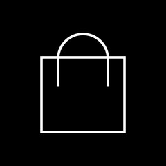 Einkaufstasche, T&uuml;te - Icon, Symbol, Piktogramm, grafisches Element - Vektor - Hintergrund - schwarz wei&szlig; 