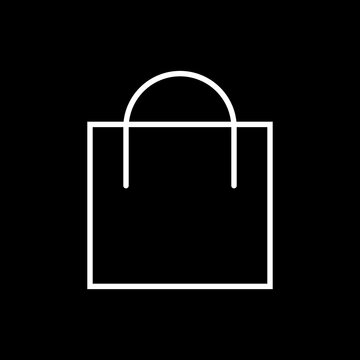 Einkaufstasche, Tüte - Icon, Symbol, Piktogramm, grafisches Element - Vektor - Hintergrund - schwarz weiß 