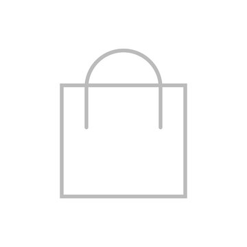 Einkaufstasche, Tüte - Icon, Symbol, Piktogramm, grafisches Element - Vektor - Kontur - grau