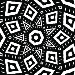 Geometric vector pattern with triangular elements. abstract ornament for wallpapers and backgrounds. Black and white colors. 