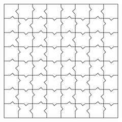 Unusual Blank Jigsaw Puzzle 64 pieces. Simple line art style for printing and web. Geometric triangle style. Stock vector illustration