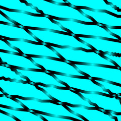 Slanting black lines and rhombuses on light blue with intersection of glare.