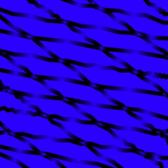 Slanting black lines and rhombuses on blue with intersection of glare.