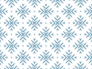 Abstract geometric pattern. A seamless vector background. White and blue ornament. Graphic modern pattern. Simple lattice graphic design