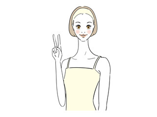 2 ハンドサインを出す女性

