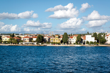 Fototapeta na wymiar View of the cityscape from a boat, Zadar, Dalmatia, Croatia