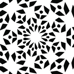 Geometric vector pattern with triangular elements. abstract ornament for wallpapers and backgrounds. Black and white colors.
