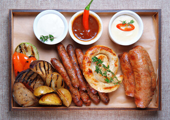 assorted meat sausages