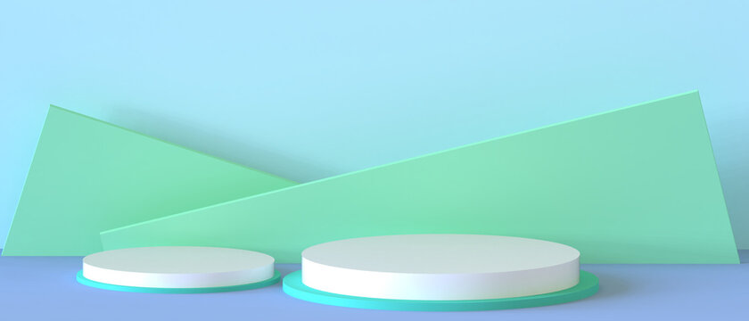 Minimal Creative Podium showcase Circle Geometry shapes on Blue - Green  Background and business Concept for product banner - 3d rendering Stock  Illustration | Adobe Stock