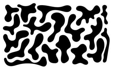 Fototapeta na wymiar Irregular blob, set of abstract organic shapes. Abstract irregular random blobs. Simple liquid amorphous splodge. Trendy minimal designs for presentations, banners, posters and flyers.