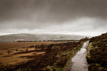 Clouds over the Peak District landscape
