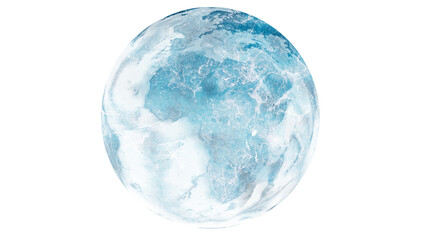 Planet Earth Frozen Cold Blue and white globe changing climate © Arpana Singh/Wirestock