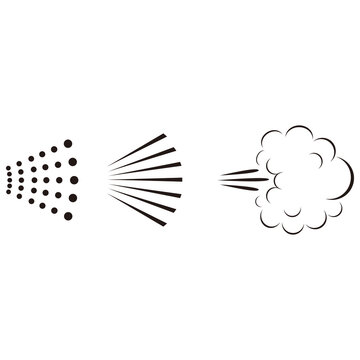 Spray cloud icon set on white background