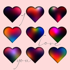 Valentines day greeting card with love