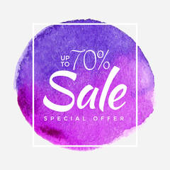 Sale final up to 70 off sign over art brush acrylic stroke paint abstract texture background poster illustration. Perfect watercolor design for a shop and sale banners