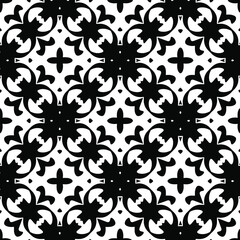 Geometric vector pattern with triangular elements. Seamless abstract ornament for wallpapers and backgrounds. Black and white colors.