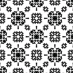 Geometric vector pattern with triangular elements. Seamless abstract ornament for wallpapers and backgrounds. Black and white colors.