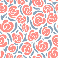 Rococo seamless Pattern with Flowers