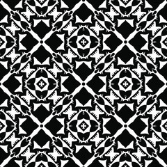 Geometric vector pattern with triangular elements. Seamless abstract ornament for wallpapers and backgrounds. Black and white colors.