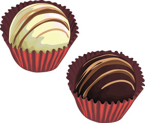Chocolate candy - stylized cartoon vector isolated on white