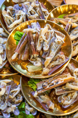 Fresh hot pot dishes, fresh snails, razor clams