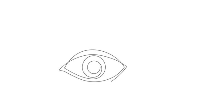 Continuous line eye.Line art. Hand drawn outline illustration.Vector illustration.