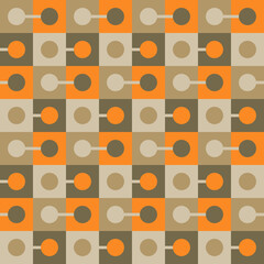 Seamless geometric pattern with the image of circles, squares. Vector design for web banner, business presentation, brand package, fabric, print, wallpaper, postcard.