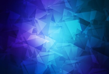 Dark BLUE vector polygonal template.