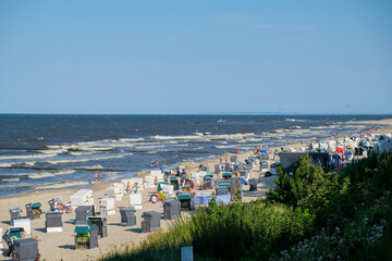 Fototapeta na wymiar The beach at Koserow on the island of Usedom in summer.