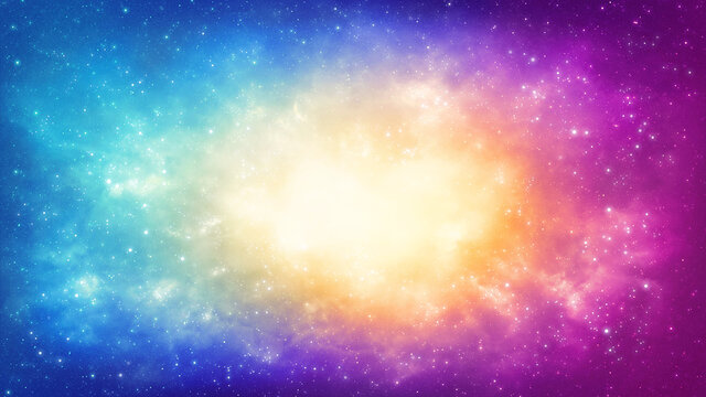 Abstract background of a bright nebula in a multicolored universe full of stars. Realistic illustration