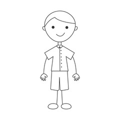 Happy little boy. Isolated over white background. Image