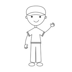 Happy little boy. Isolated over white background. Image