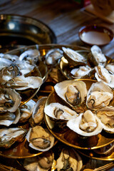 Fresh seafood hot pot dishes, fresh and plump oysters